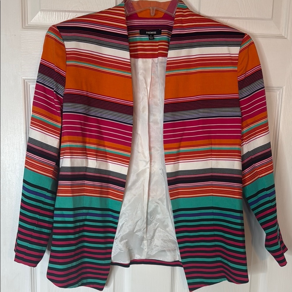 Multicolor Striped Blazer - Picture 3 of 9